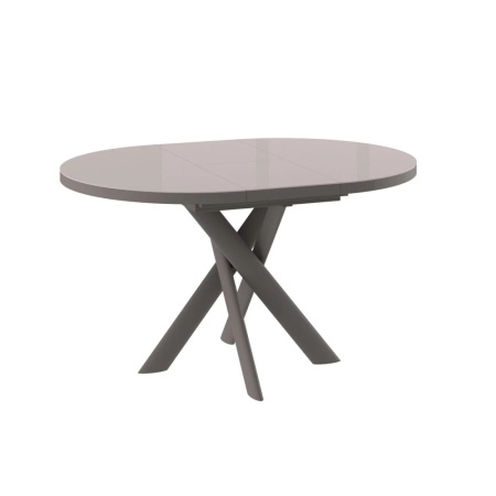 Стол RONALDO-100, круглый раздвижной со стеклом 100(135), КАПУЧИНО/КАПУЧИНО RONALDO 100